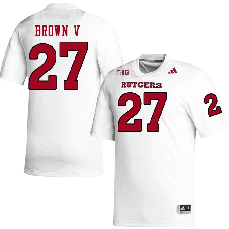 Men #27 Samuel Brown V Rutgers Scarlet Knights 2024 College Football Jerseys Stitched-White